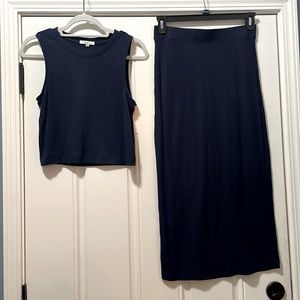 Z Supply Fallon Rib Crop and Skirt set, s/m